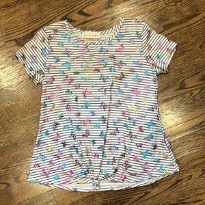 Girls Glitter Girl Butterfly Short Sleeve Shirt